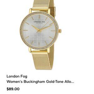 London Fog Collection Buckingham Yellow Gold Mesh Bracelet Watch Ladies